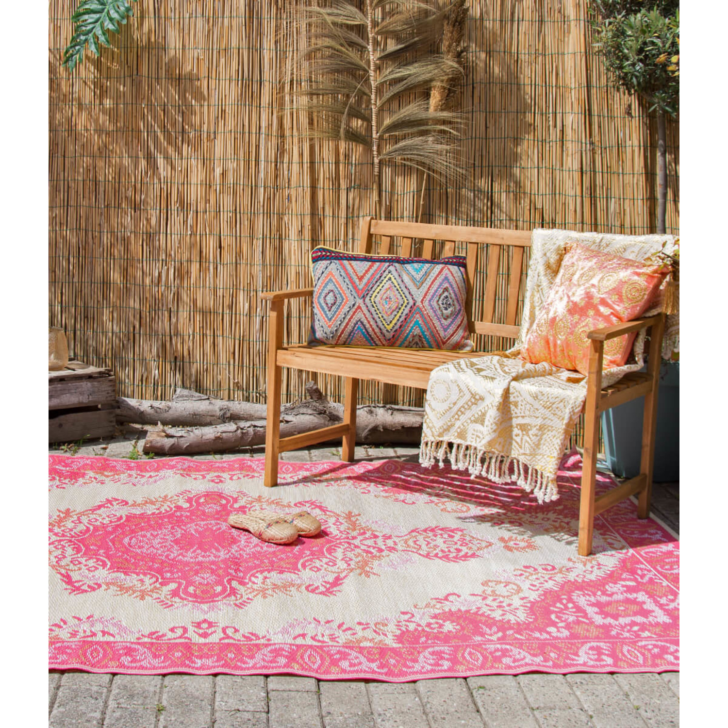 Majestueus transmissie Booth Oud roze perzisch buitenkleed - Merel in Wonderland