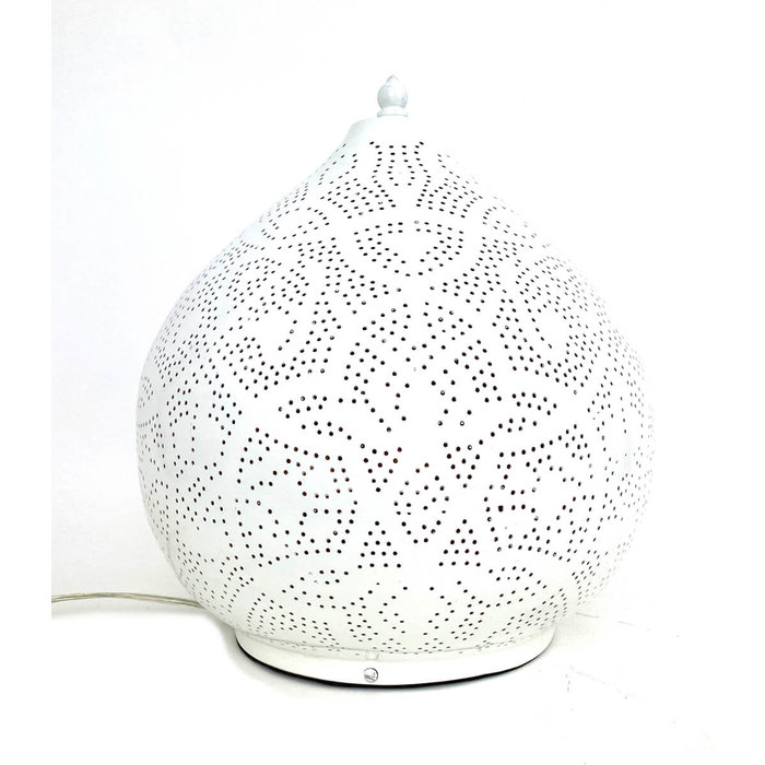 Witte filigrain tafellamp oosters