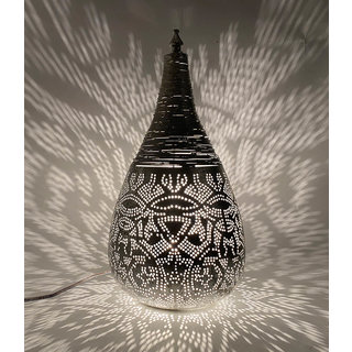 Zilveren oosterse tafellamp