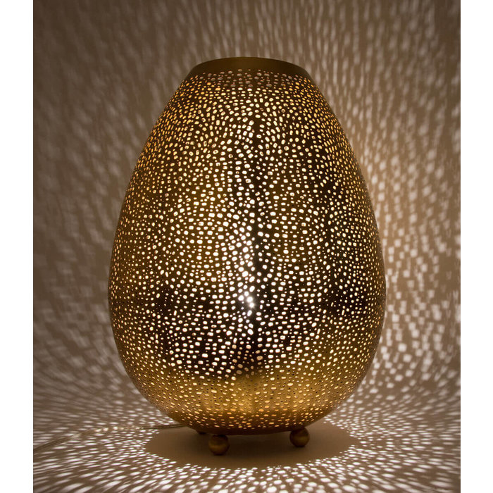 Filigrain tafellamp wit goud Arabische stijl