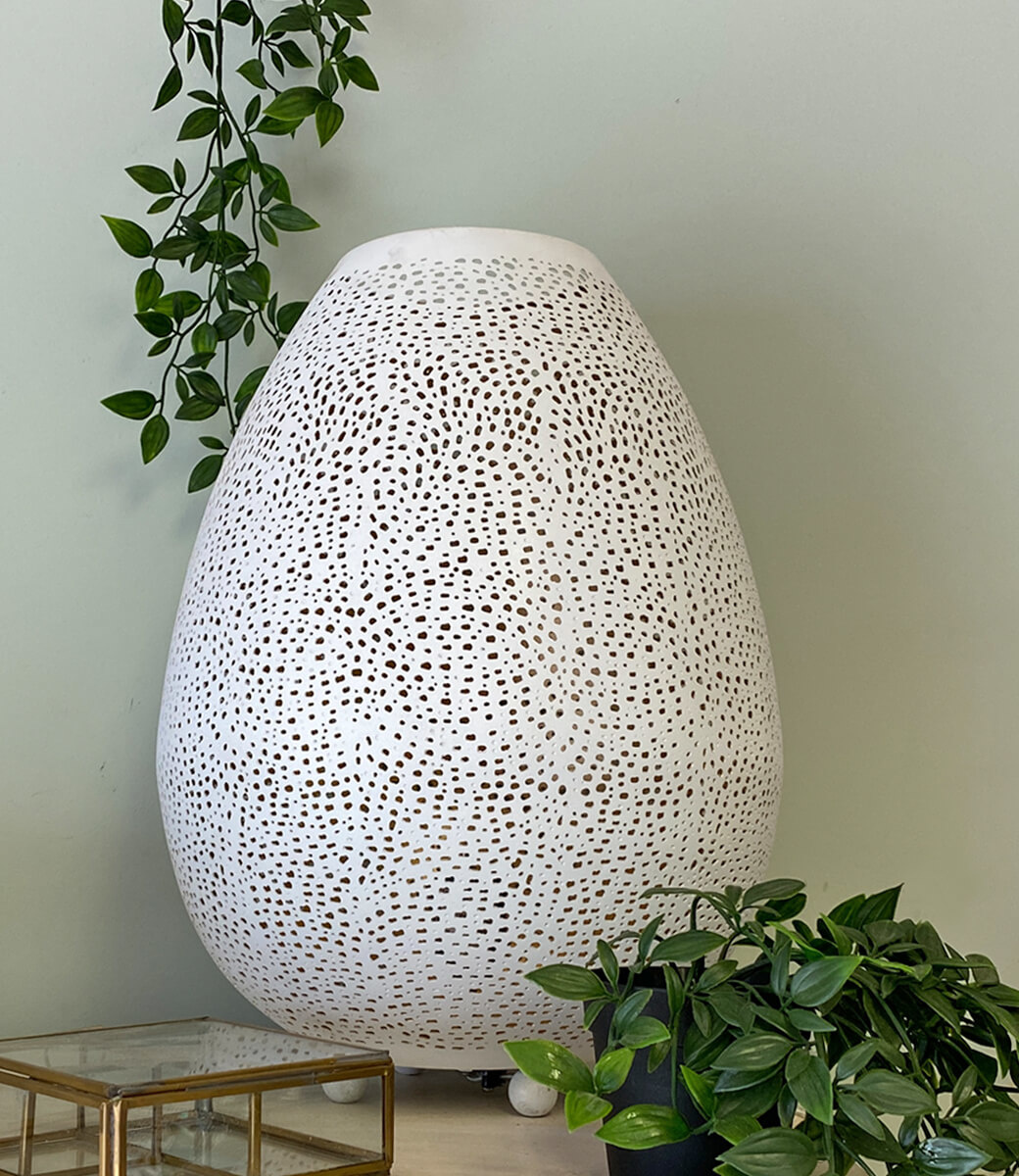 Filigrain tafellamp wit goud Arabische stijl