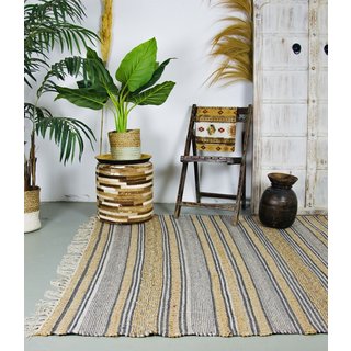 Vloerkleed wol met PET grijs