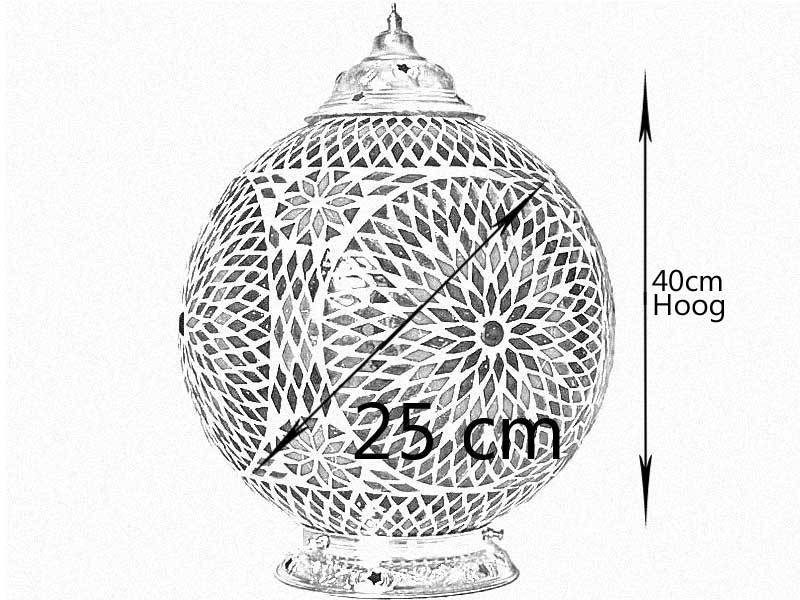 Oosterse lamp rood oranje glasmozaïek turkisch design