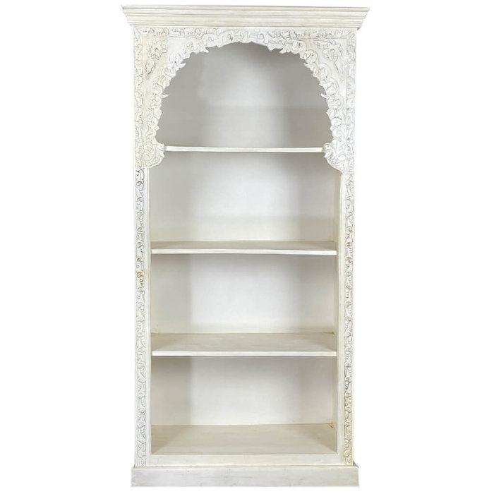 Oosterse witte boekenkast