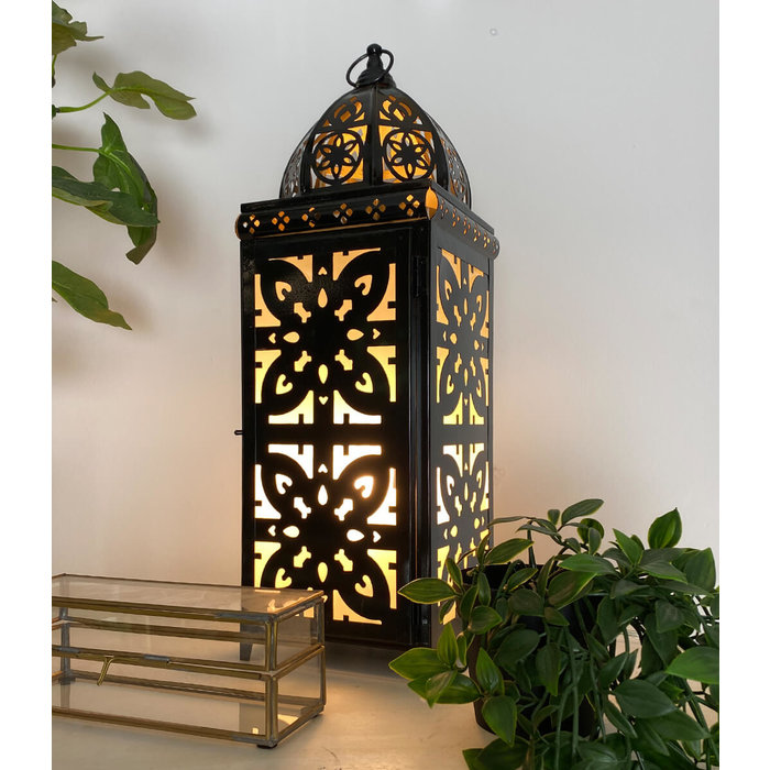 Oriëntaalse tafellantaarn zwart alladin