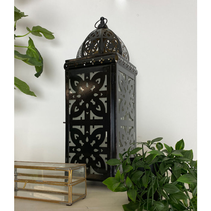 Oriëntaalse tafellantaarn zwart alladin