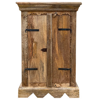 Boho houten nachtkastje