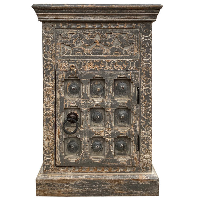 oosters nachtkastje blok grijs