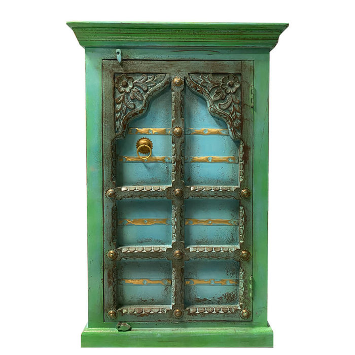 Oosterse hal kast turquoise goud India