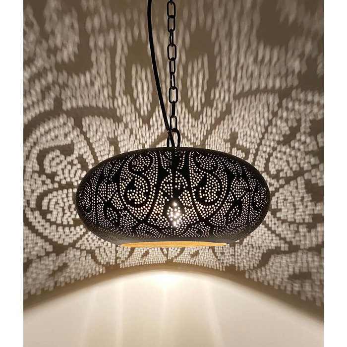 Hanglamp klein zwart goud ufo