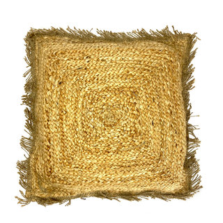 Jute kussen franje