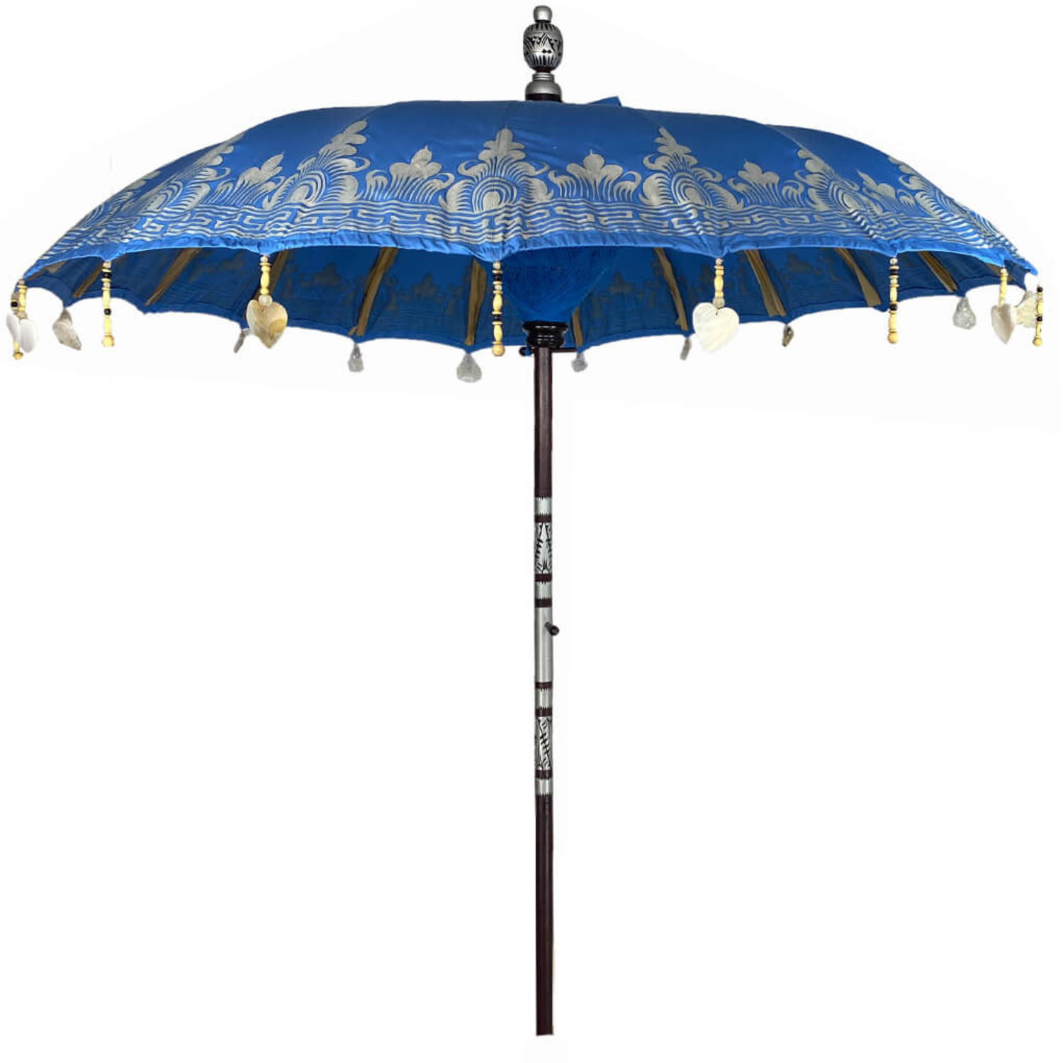 Uitbreiding verticaal Chaise longue Oosterse parasol blauw uit Bali - Merel in Wonderland