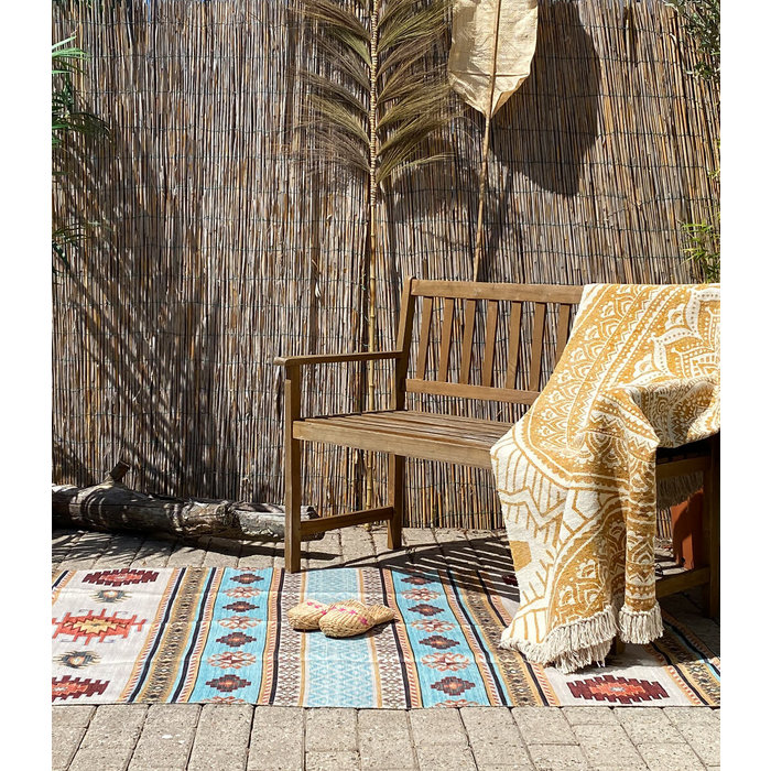 Wonder Rugs Buitenkleed kelim turquoise