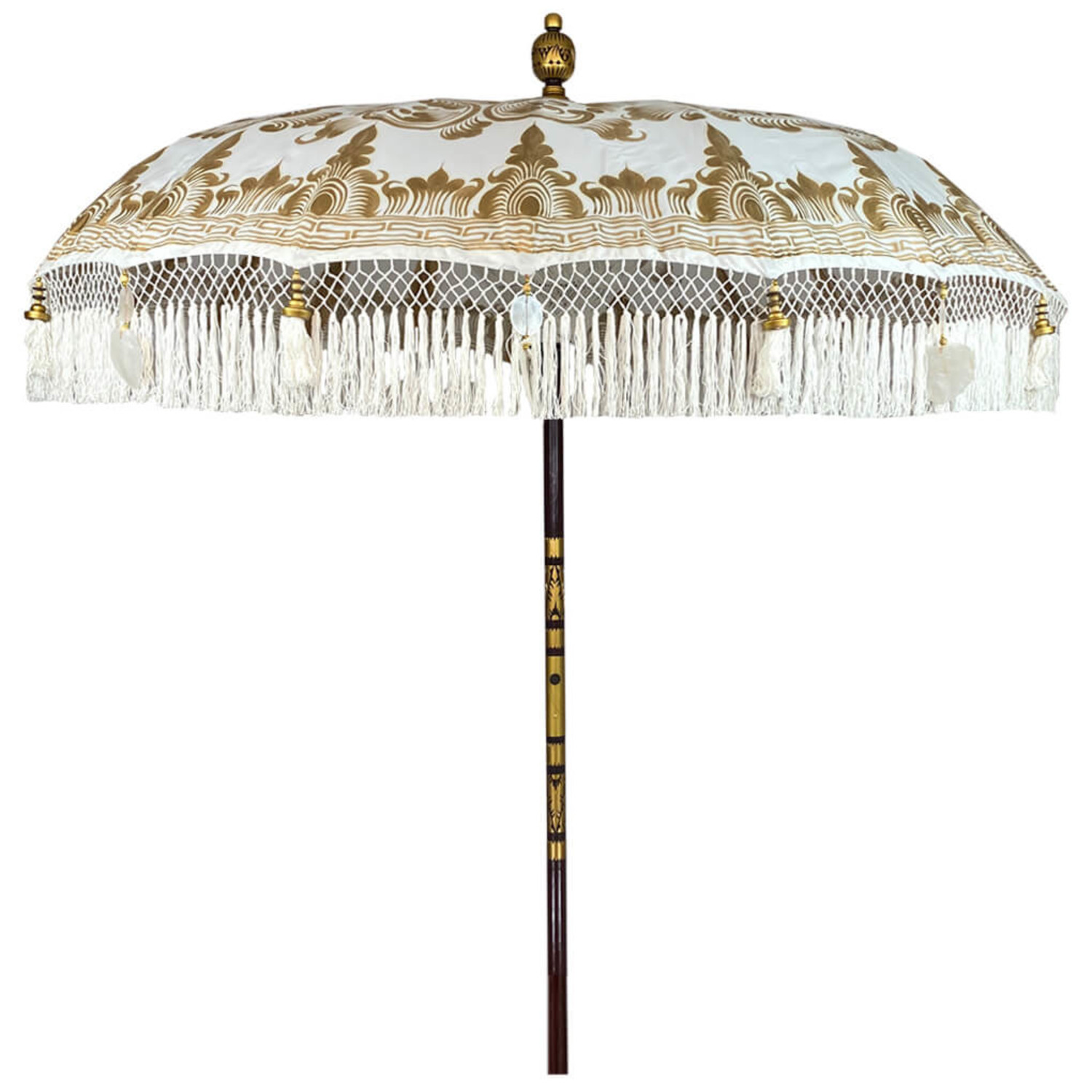 een kopje Giraffe plan ecru/ wit met gouden parasol uit Indonesië - Merel in Wonderland
