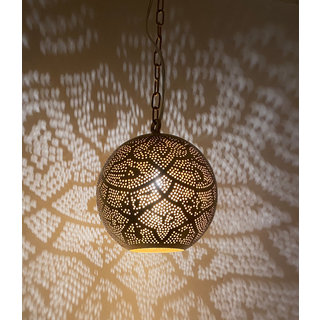 Globe hanglamp zwart goud