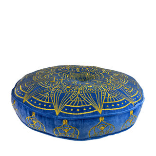 Fluweel vloerkussen blauw