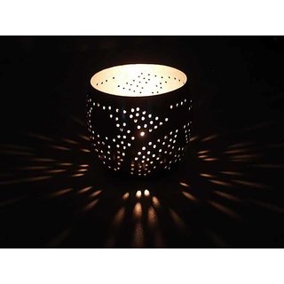 Waxinelicht filigrain zilver