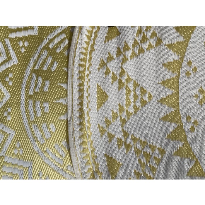 Wonder Rugs Rond wit gouden tuintapijt