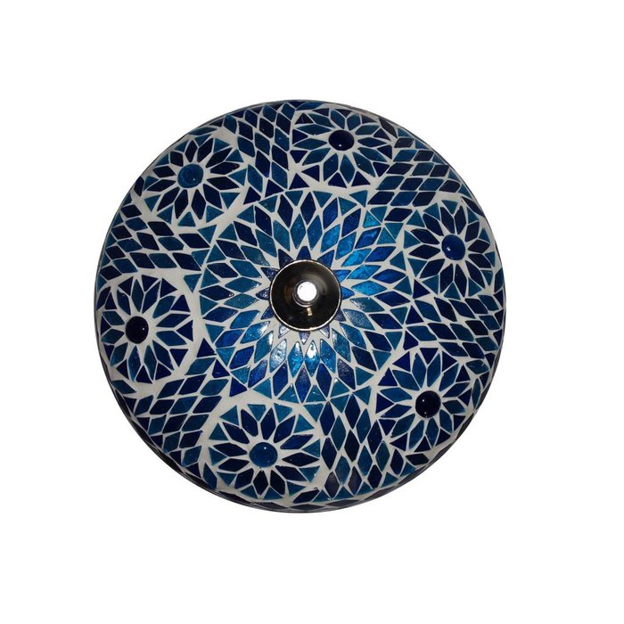 Plafonnière glasmozaïek blauw turkisch design 25 cm