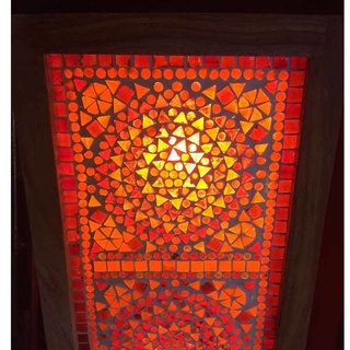 Vloerlamp rood mozaiek glas