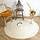 Wit jute vloerkleed rond