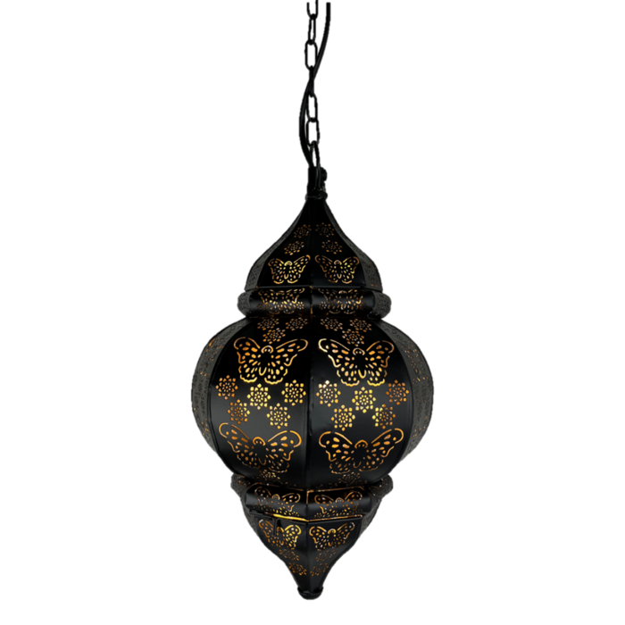Vlinder hanglamp zwart/goud