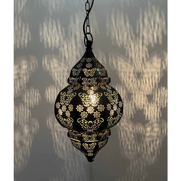 Vlinder hanglamp zwart/goud