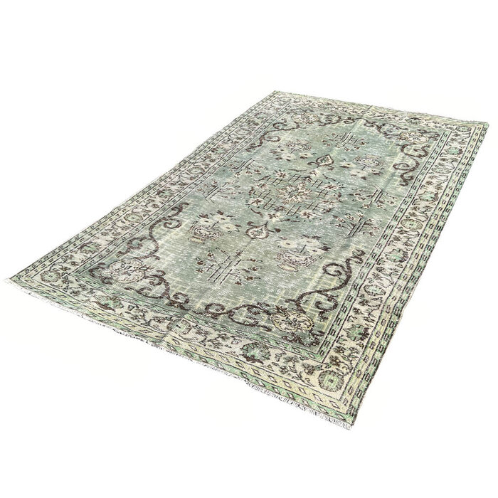 Vintage tapijt groen grijs 188x294cm
