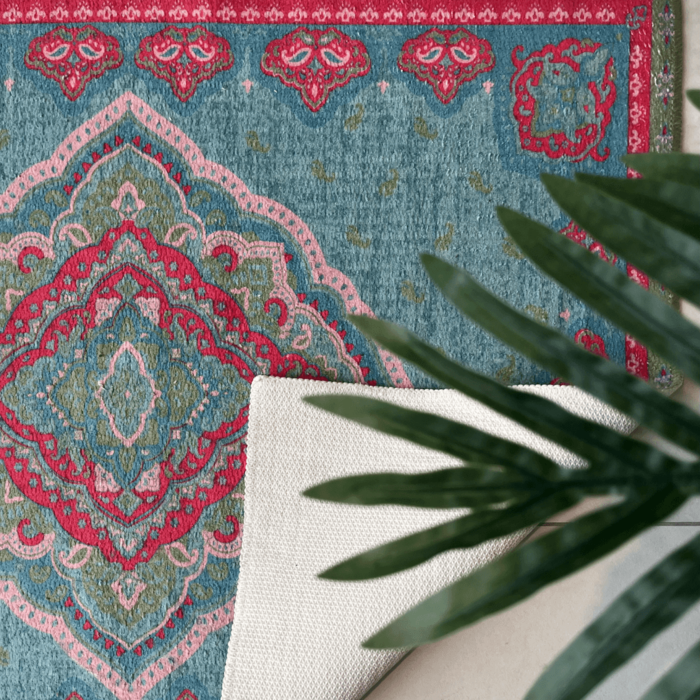 Badmat kelim Mila blauw