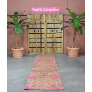 Vintage loper 85x360cm roze
