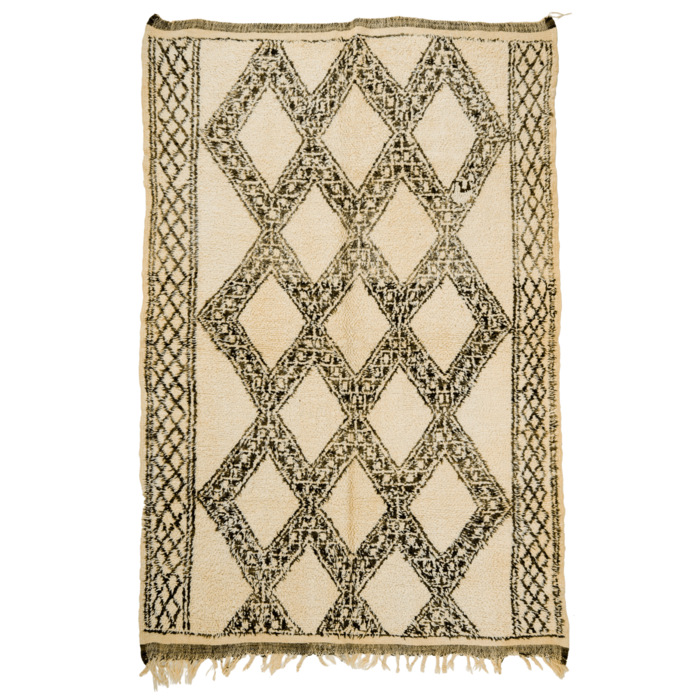 Marokkaans tapijt zwart wit 182x275cm