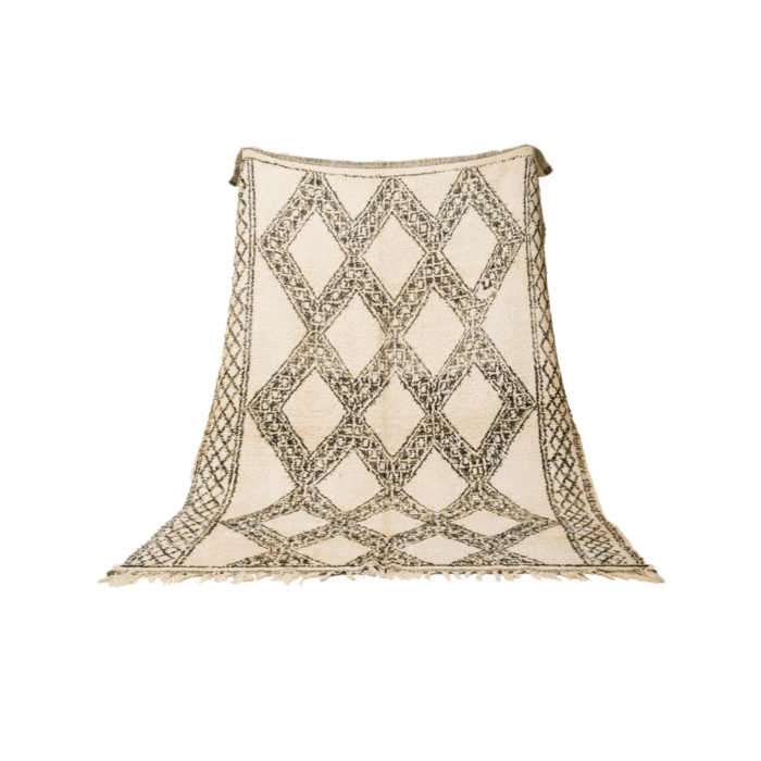 Marokkaans tapijt zwart wit 182x275cm