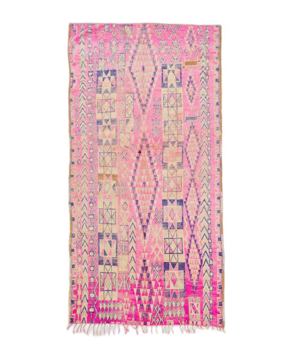 Marokkaanse Beni Mguild vloerkleed roze - 155x311cm