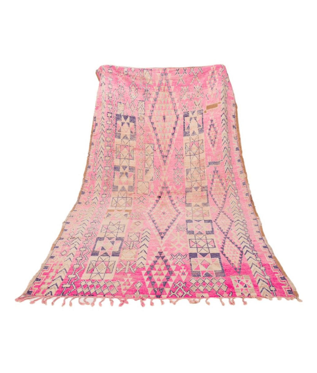 Marokkaanse Beni Mguild vloerkleed roze - 155x311cm