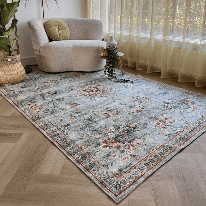 Wonder Rugs Rozenkelim vintage vloerkleed blossom green