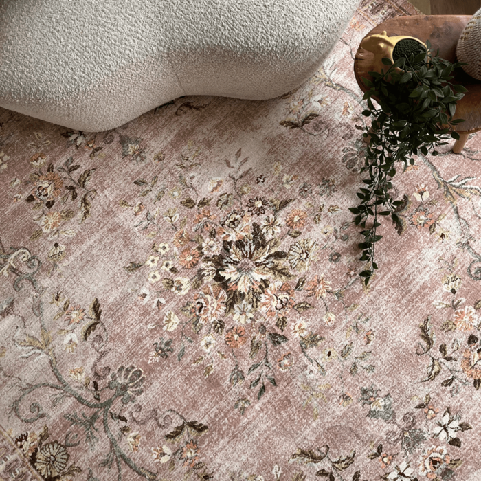Wonder Rugs Rozenkelim roze flower vloerkleed