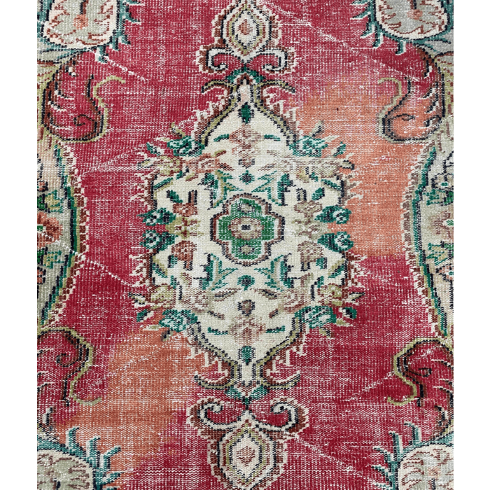 Vintage vloerkleed rood groen 177 x 289 cm