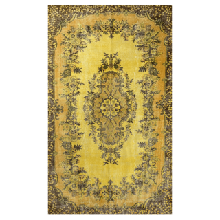 Geel vintage vloerkleed 191x302cm