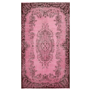 Vintage vloerkleed 120x208cm donker roze