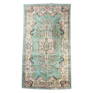Vintage vloerkleed turquoise 161x276cm
