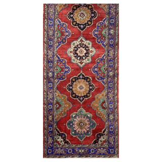 Vintage bloemen kelim 152x303cm