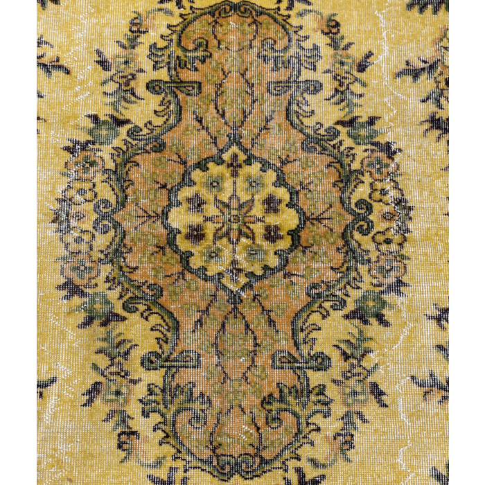 Geel vintage vloerkleed 191 x 302 cm