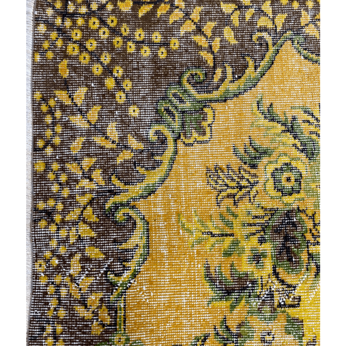 Geel vintage vloerkleed 191 x 302 cm