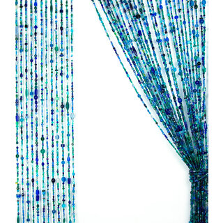 Kralengordijn blauw turquoise