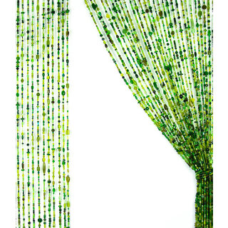 Glaskralen gordijn groen