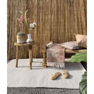 Wonder Rugs Jute buitenkleed Wave wit