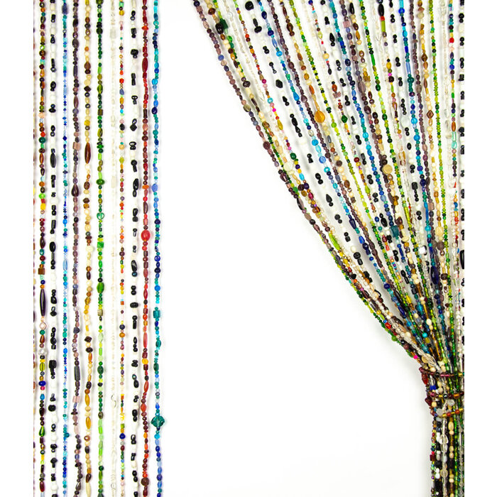 Kleurrijk glaskralengordijn of vliegengordijn