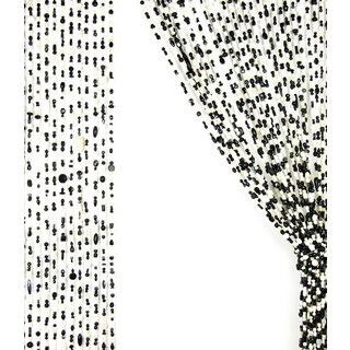 Glaskralengordijn zwart wit