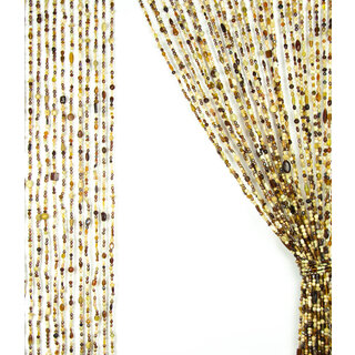 Glaskralengordijn bruin