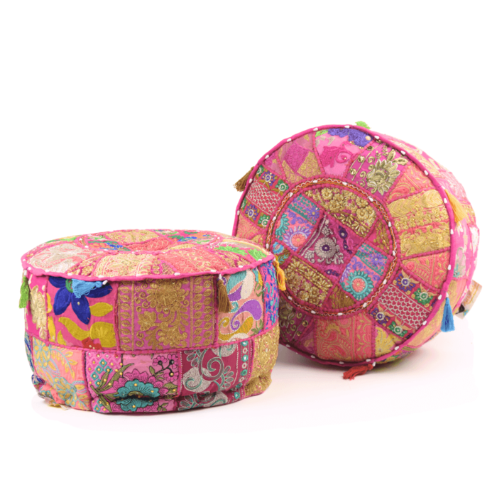 Bohemian poef roze